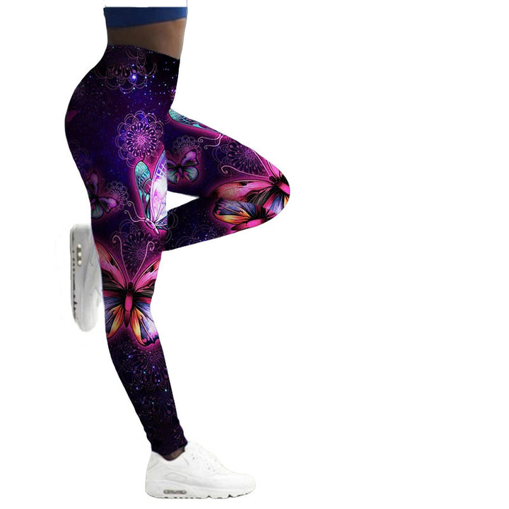 Women's Leggings Fitness Breathable Skinny Butterfly Printed Yoga Pants