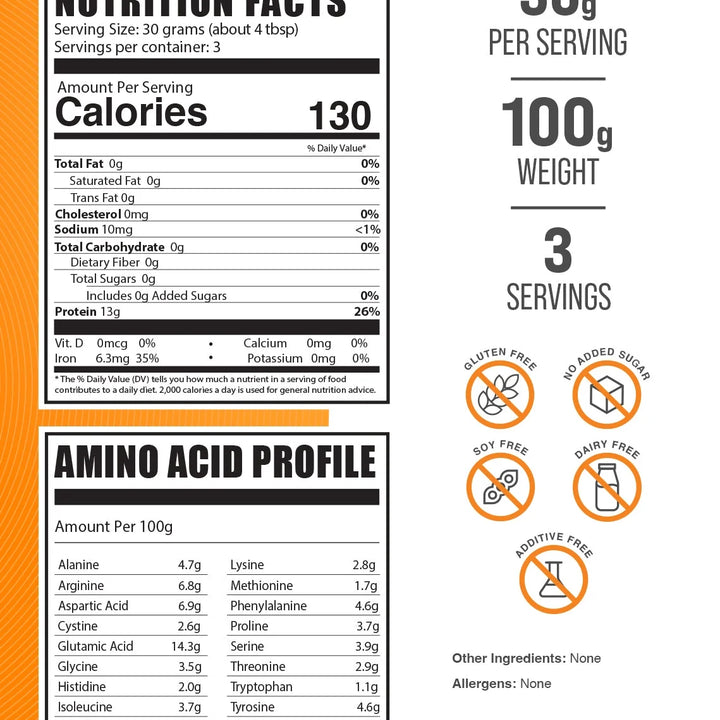 Bulksupplements Organic Rice Protein Powder - Gluten Free, 30G per Serving - 100 Grams (3.5 Oz) - 3 Servings