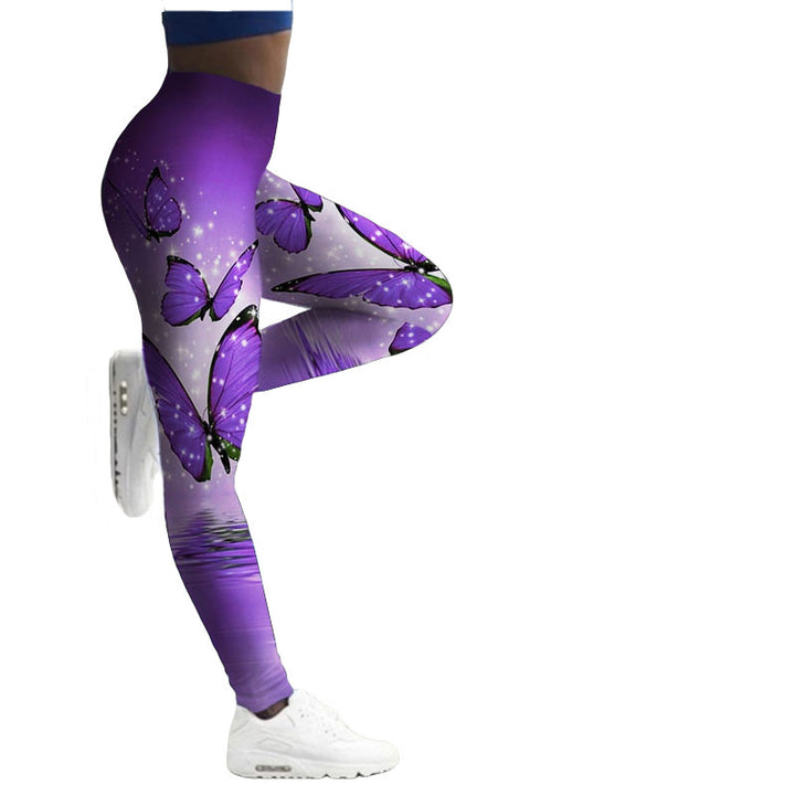 Women's Leggings Fitness Breathable Skinny Butterfly Printed Yoga Pants