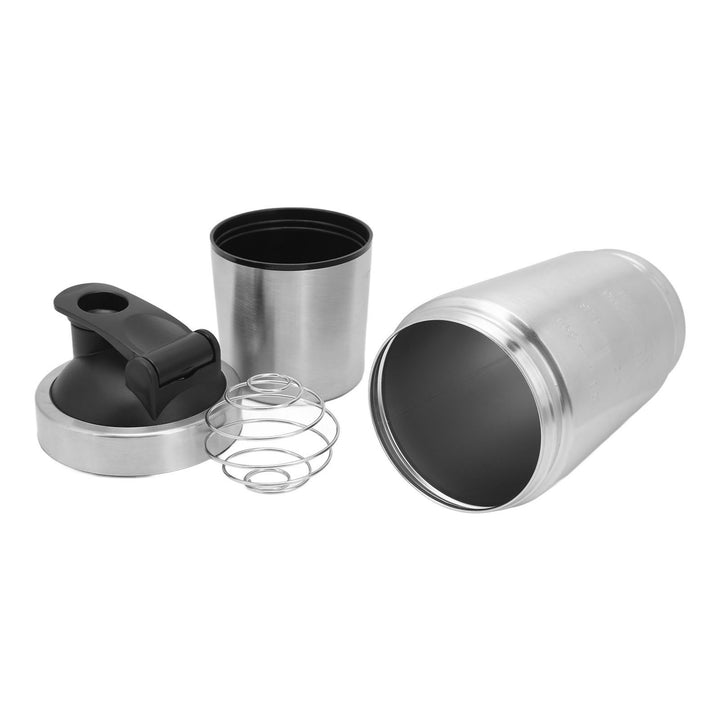 Shaker Bottle with Scale Portable Stainless Steel Double Section Shaker Bottle for Gym Lovers