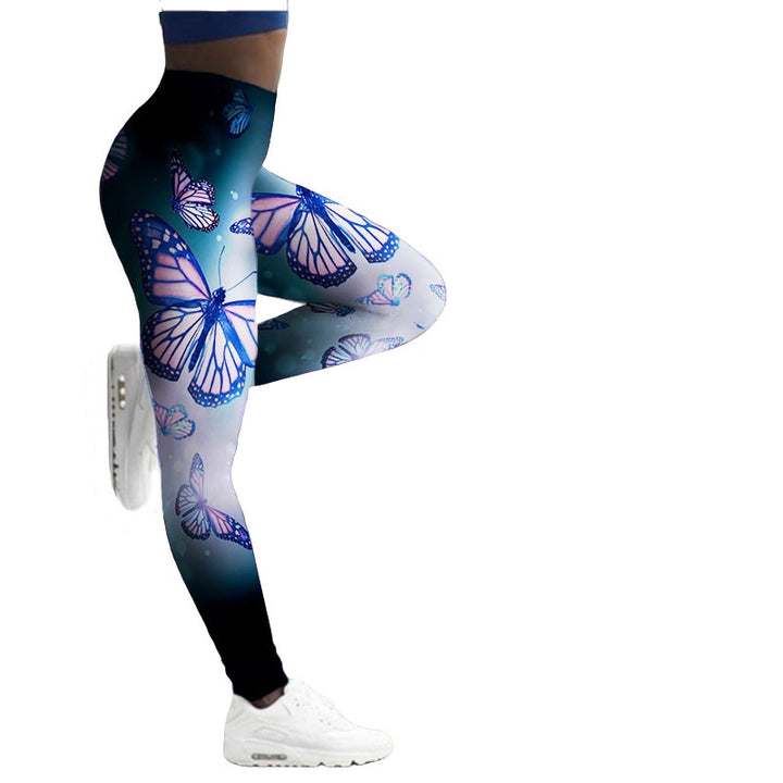 Women's Leggings Fitness Breathable Skinny Butterfly Printed Yoga Pants