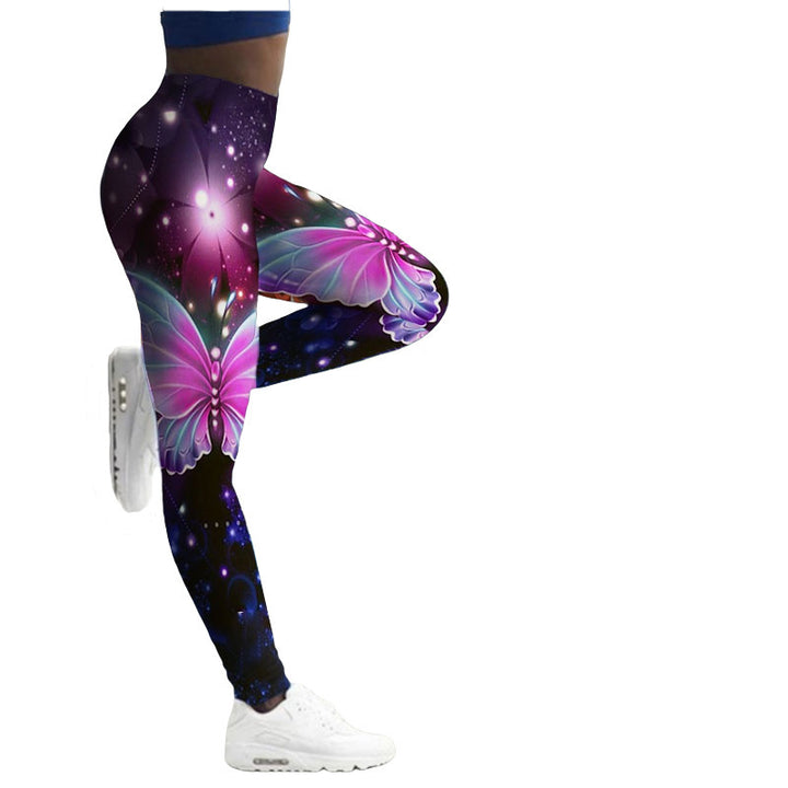 Women's Leggings Fitness Breathable Skinny Butterfly Printed Yoga Pants